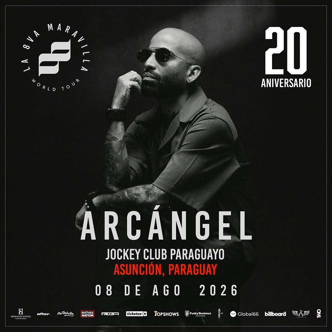 Imagen de Arcángel · La 8va Maravilla World Tour · Puerto de Asunción · 8 AGO 2026.